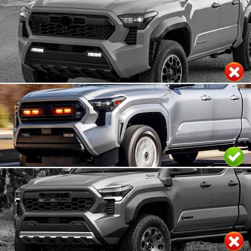 ZDEERAOTO 4pc Smoked Housing Amber LED Front Grille Lights DRL Feature Kit for Toyota Tacoma 2024 2025 SR SR5 Cab Pickup Accessories (White) - Image 3